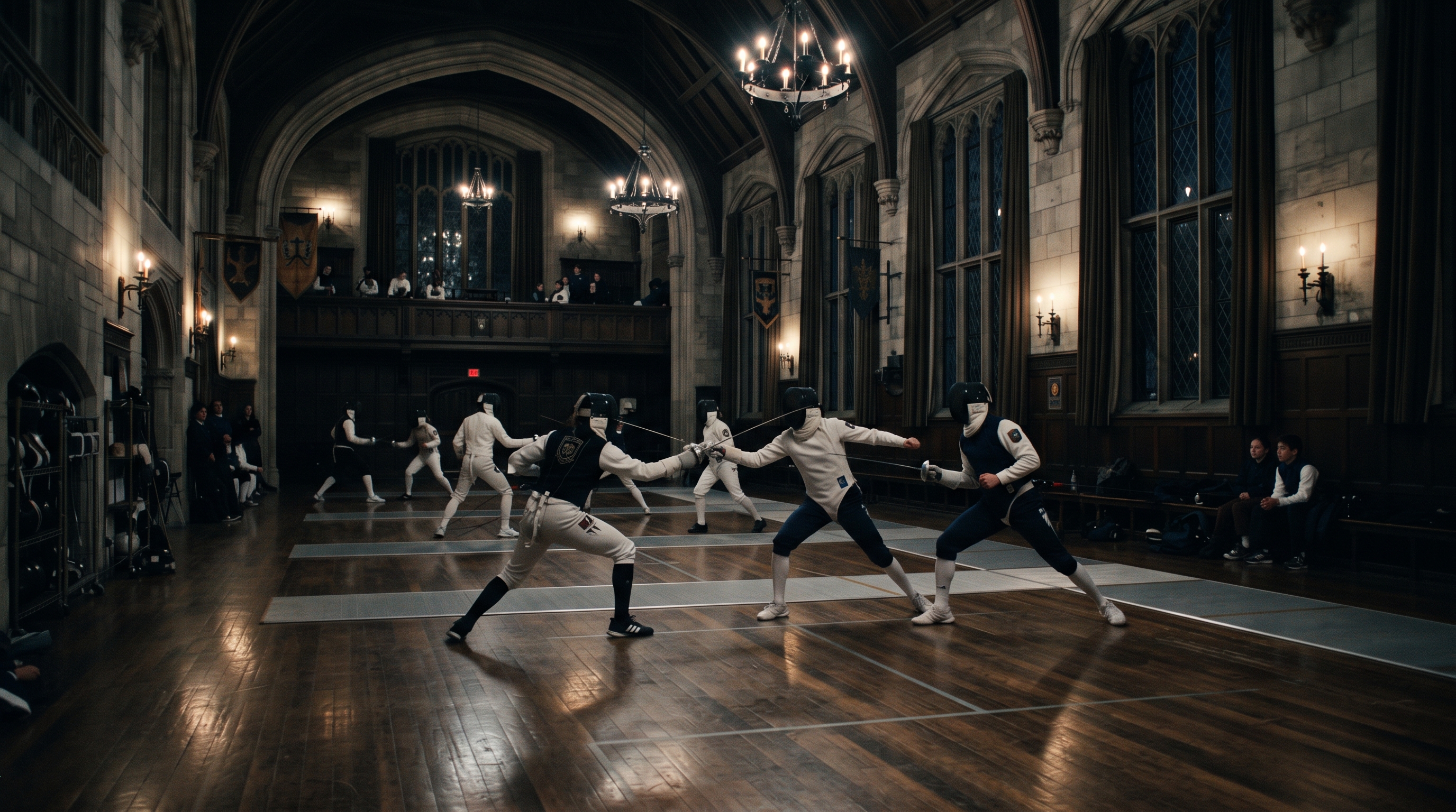 Saint Aurelius students training in fencing.
