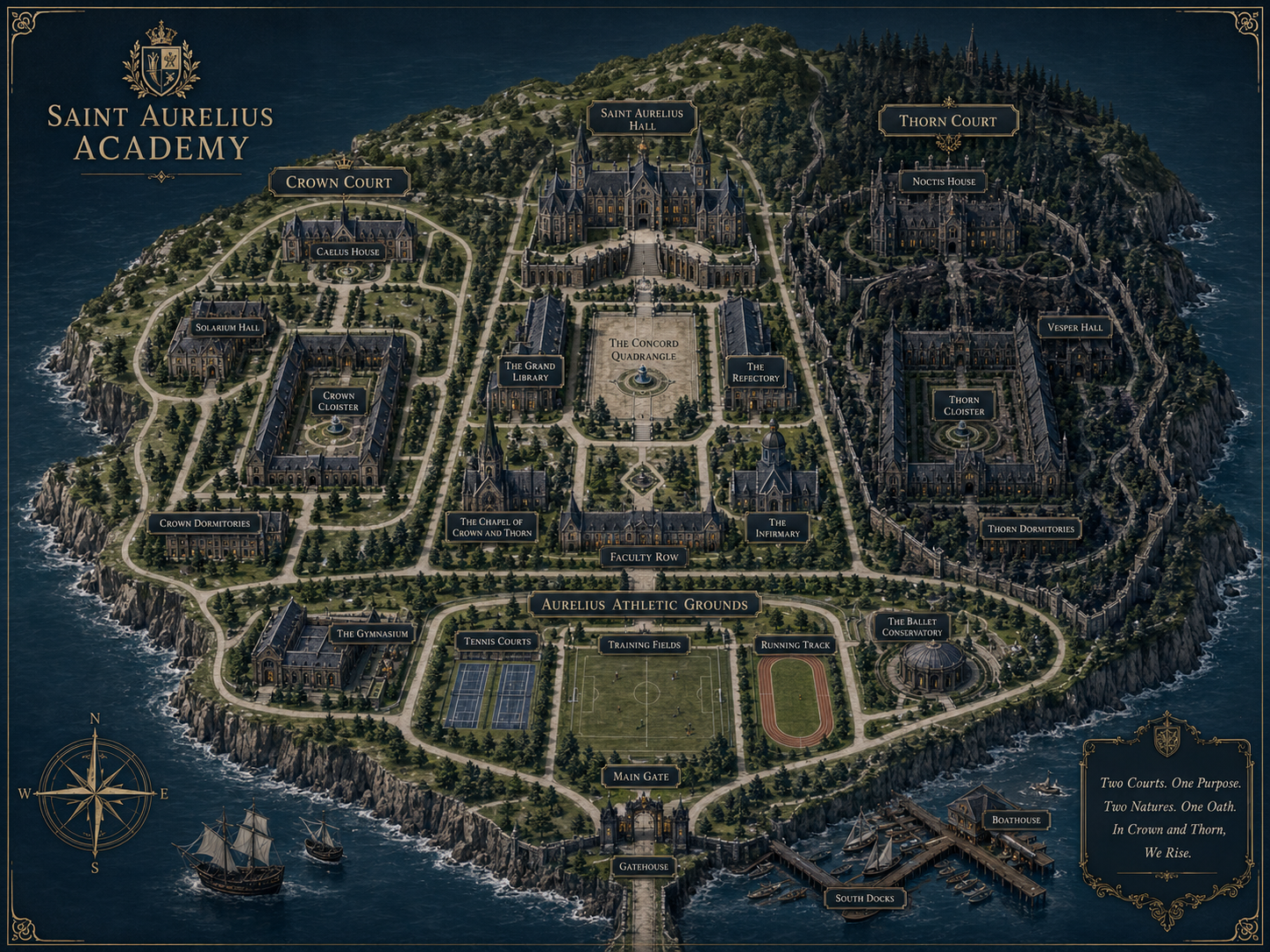 Official Campus Map of Saint Aurelius Island